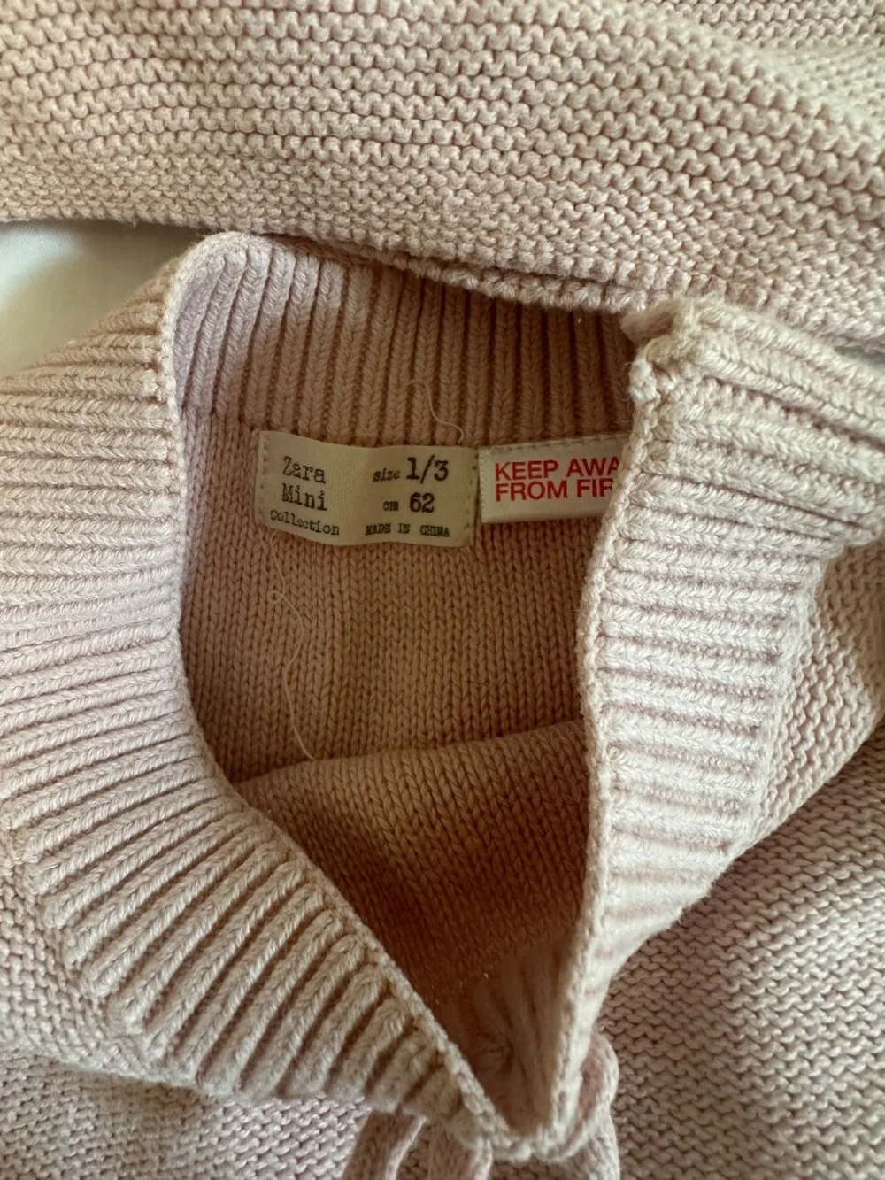 Zara Mini Pink Knit Sweater & Pants Set 1-3M / 62cm